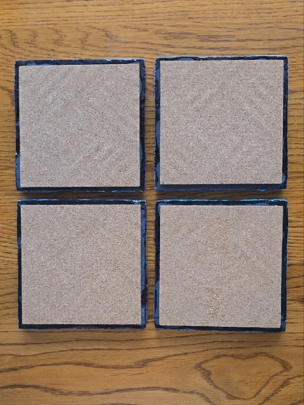 Hand Crafted Blue Teal Purple Abstract Coasters (Set of 4)